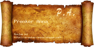 Prenker Anna névjegykártya